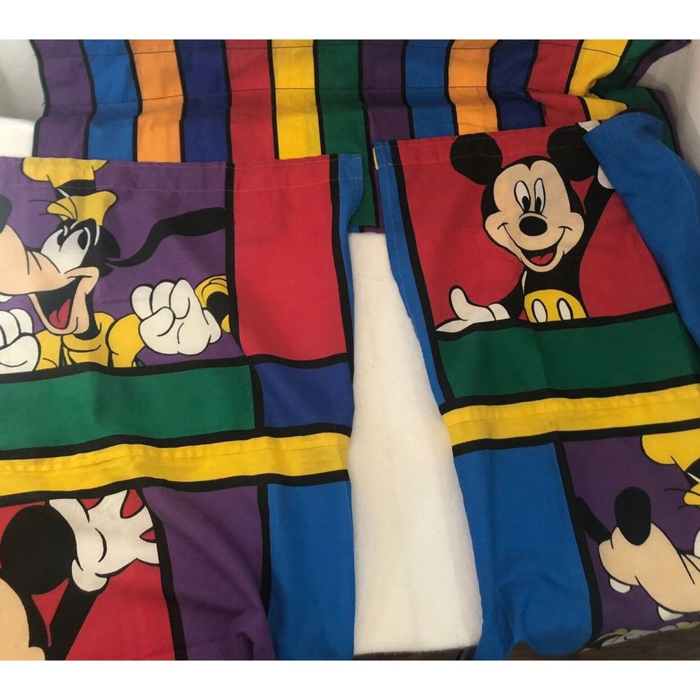 Disney Color Block Curtains  Handmade Valance 80 x 17 Curtain 32 x 37 in Vintage